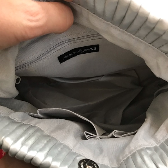 Silver hobo bag with bow - Picture 3 of 3